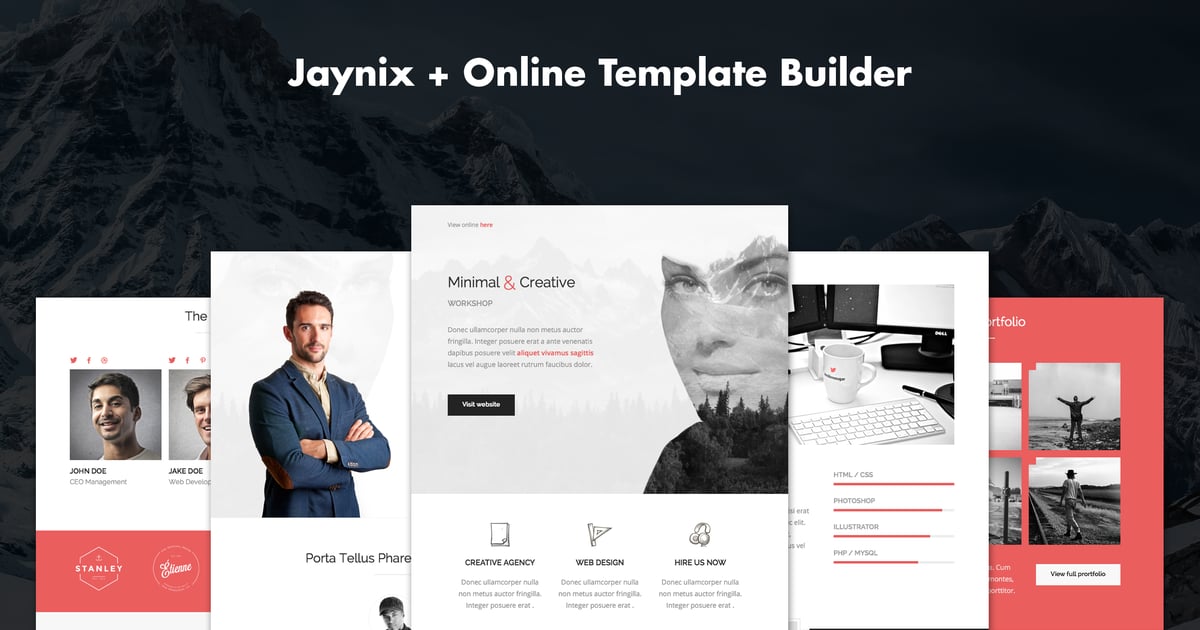 Jaynix – 响应式企业产品组合电子邮件