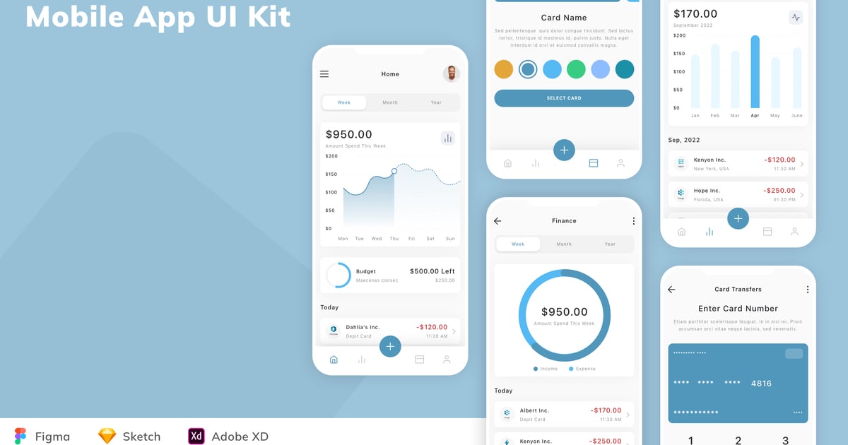 银行与金融移动应用 UI 套件