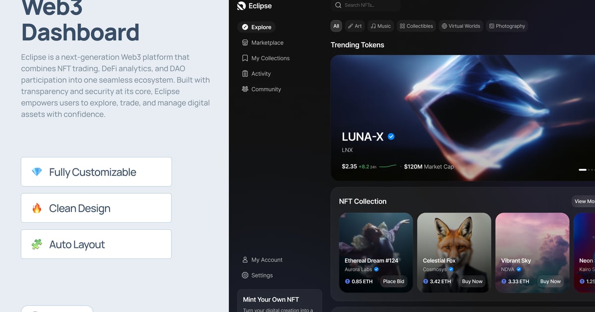 Web3 NFT 控制面板 – Eclipse
