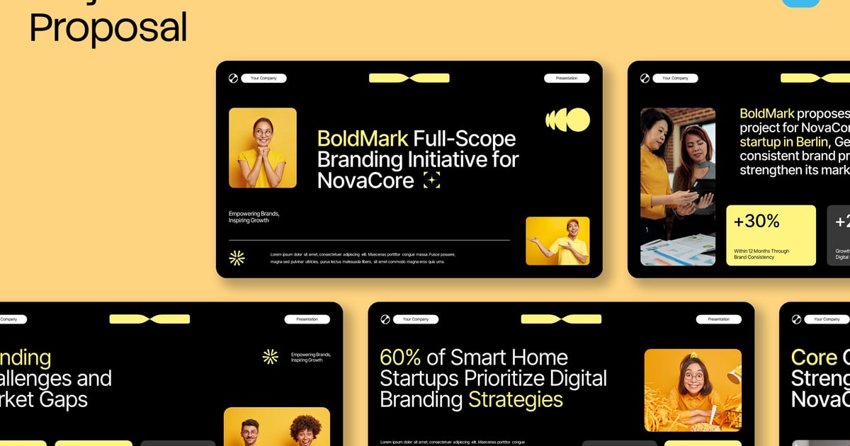 黄色项目提案品牌业务关键001