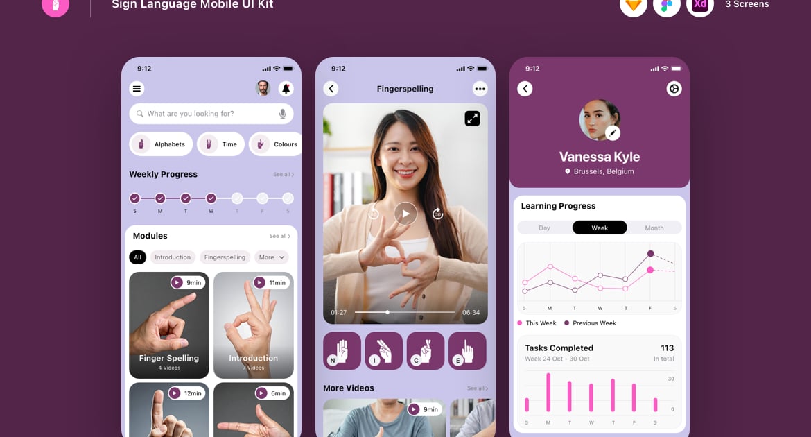 手语移动 UI 套件